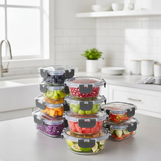 Glass Food Storage Containers – Airtight Borosilicate & Meal Prep Set