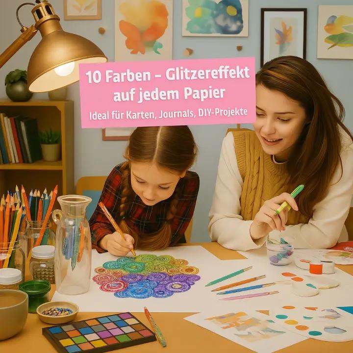 Glitzer-Gelstifte Set – 10 Farben für kreative Karten, Bullet Journals & DIY Projekte | Funkelnde Schreibwerkzeuge