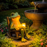 Solar Garden Frog Light – Rocking Chair Design, Weatherproof & Auto Dusk-to-Dawn