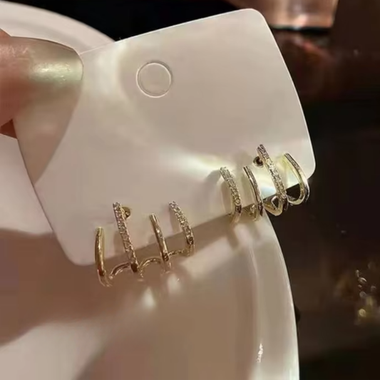 Gold Hoop Earrings – Layered Minimalist Design, Hypoallergenic & Mother's Day Gift