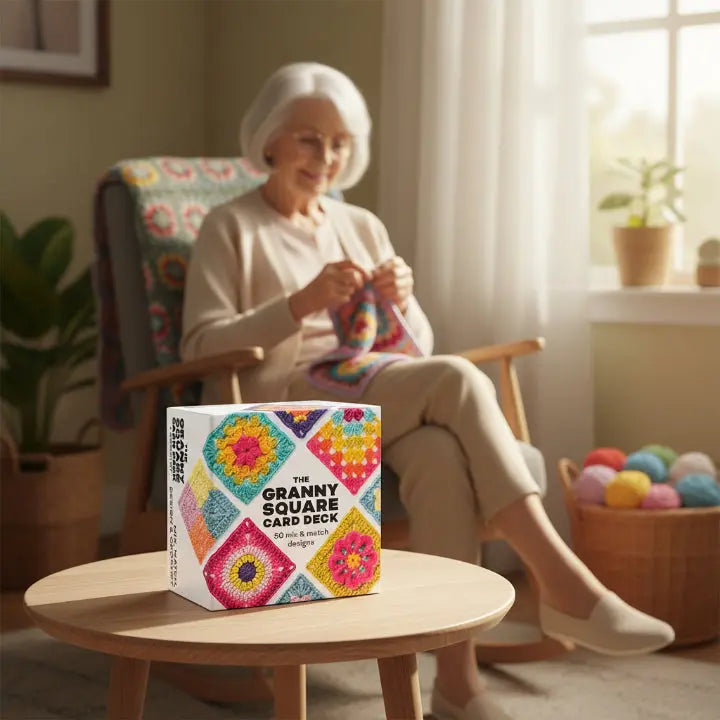 Granny Square Pattern Cards - Creative Crochet Design Templates for Beginners & Experts
