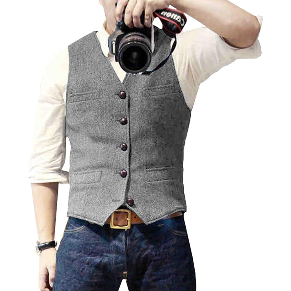 Mason Denim Vest – Gray