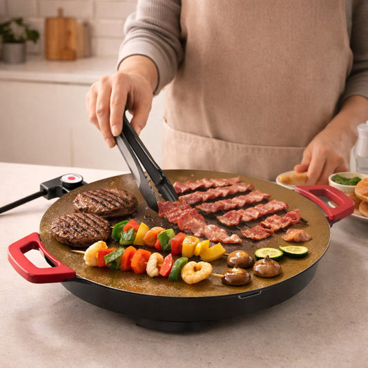 Grill Pan – Cast Iron, Smokeless Design & Indoor Cooking Griddle
