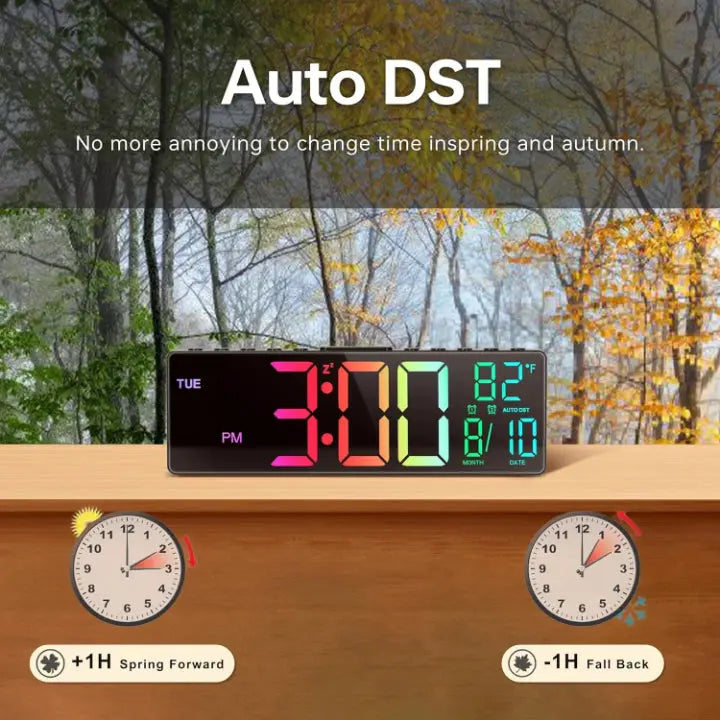 Enhanced Product Title: "Große RGB Digitale Wanduhr mit Farbwechsel – Modernes Design für Wohnzimmer, Büro & Schlafzimmer" 

This title includes relevant keywords and phrases that can help improve visibility and attract potential buyers.