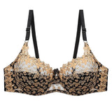 Embroidered Lace Plus-Size Push-Up Bra for Enhanced Support & Style