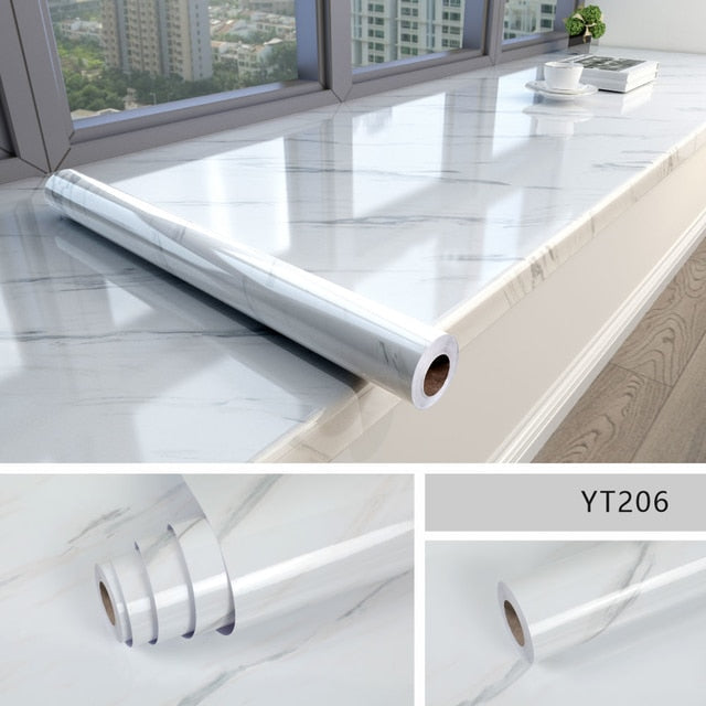 Marble Self-Adhesive Film – Waterproof PVC Vinyl, 60cm Wide, 3D Texture