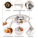 Folding Camping Gas Stove – Stainless Steel, Windproof & Backpacking Burner