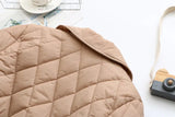 Plus Size Padded Jacket with Autumn Leaves Pattern – Stylish & Cozy Outerwear