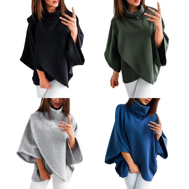 Asymmetrical women's turtleneck sweater – Autumn Magic Mara