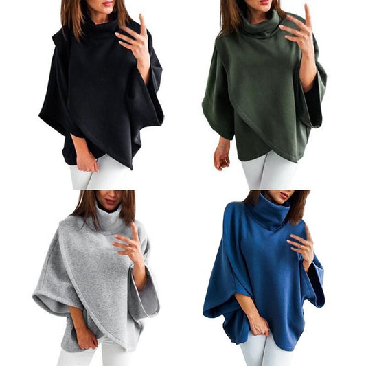 Asymmetrical women's turtleneck sweater – Autumn Magic Mara