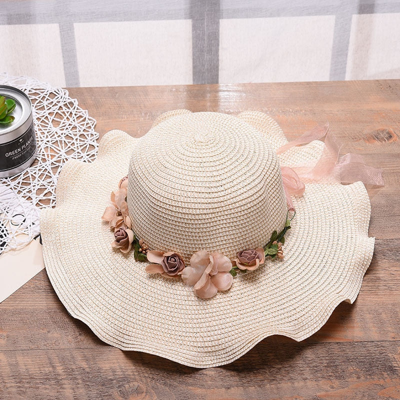 Optimized Product Title: "Damen Sommerhut mit Blütendekoration – Stylischer UV-Schutz für Strand und Garten" 

This title includes relevant keywords while emphasizing the product's features and benefits, making it more appealing for Google Shopping.