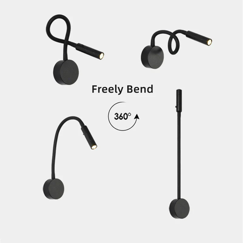Flexible LED Wall Light – Touch Switch, 3 Color Temperatures & Swivel Arm