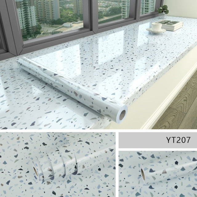 Marble Self-Adhesive Film – Waterproof PVC Vinyl, 60cm Wide, 3D Texture