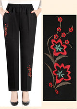 Autumn Magic Plus-Size High-Waisted Embroidered Pants for Women - Stylish & Comfortable