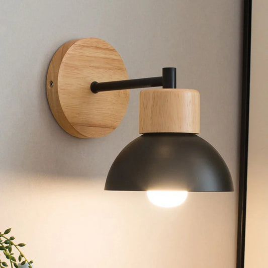 Wall Lamp – Wood and Metal Build, Modern Nordic Design & Bedside Style