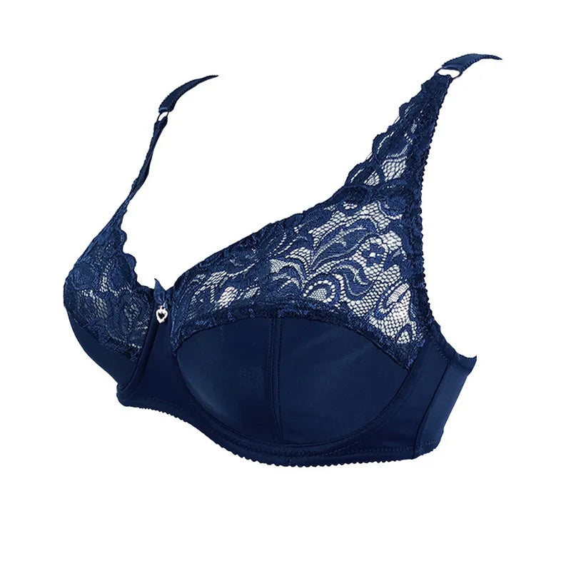 Plus-Size Lace Push-Up Bra - Comfortable Support & Elegant Design for Curvy Figures