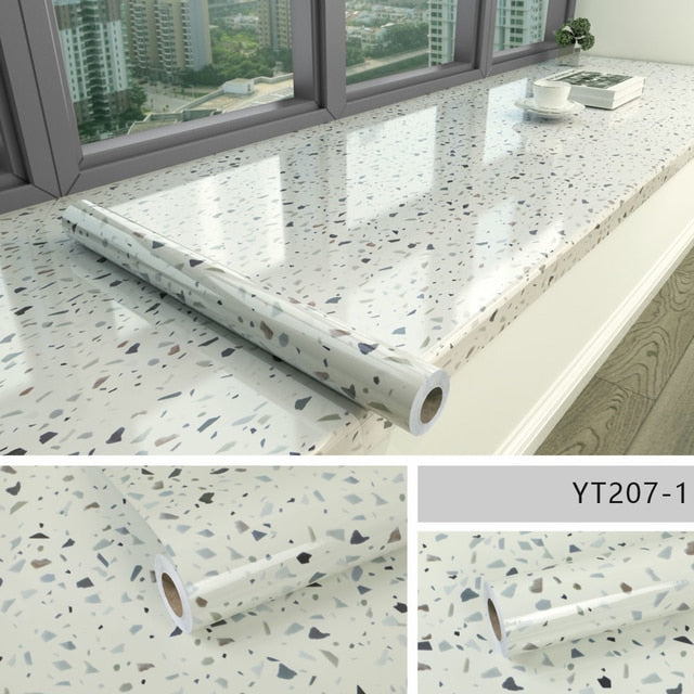Marble Self-Adhesive Film – Waterproof PVC Vinyl, 60cm Wide, 3D Texture