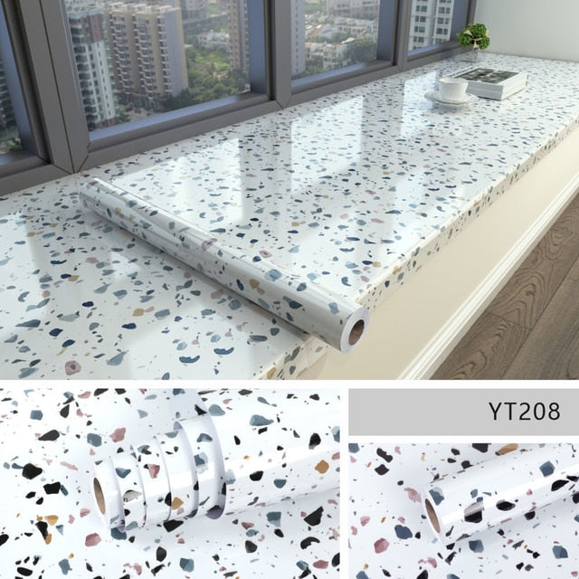 Marble Self-Adhesive Film – Waterproof PVC Vinyl, 60cm Wide, 3D Texture