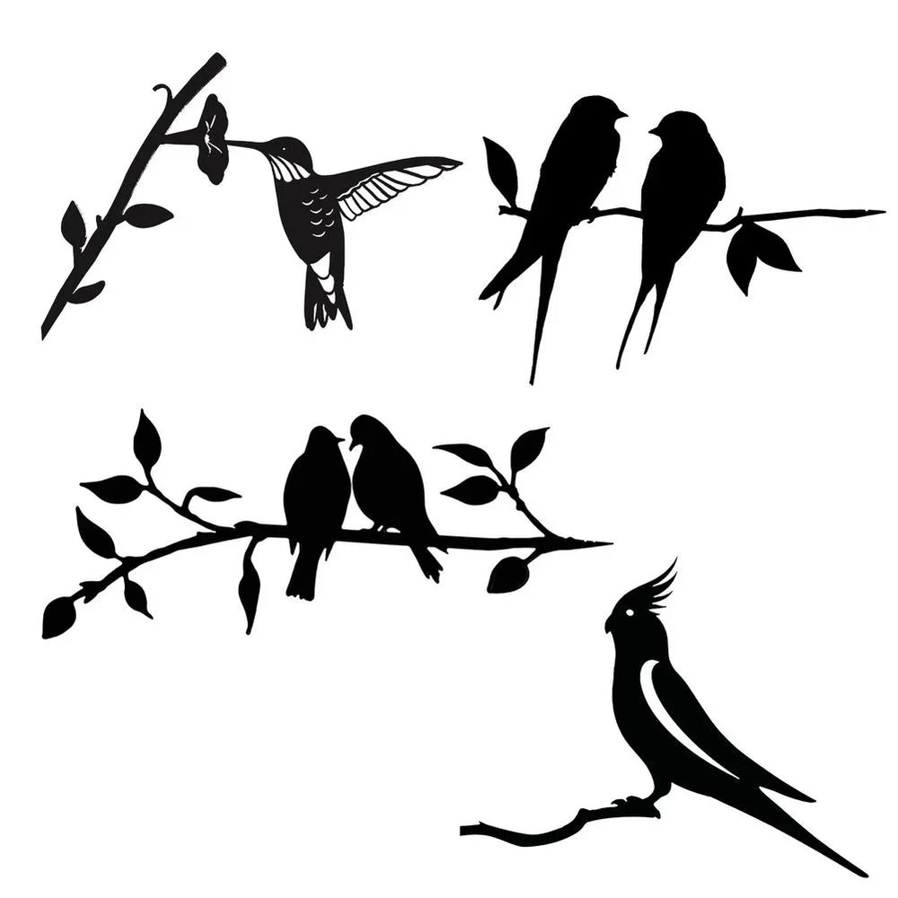 Enhanced Product Title: "Metall Vogel Silhouette – Elegante Wand- und Gartendekoration für Innen und Außen" 

This title includes keywords that potential customers might search for while also emphasizing the product's decorative use in both indoor and out