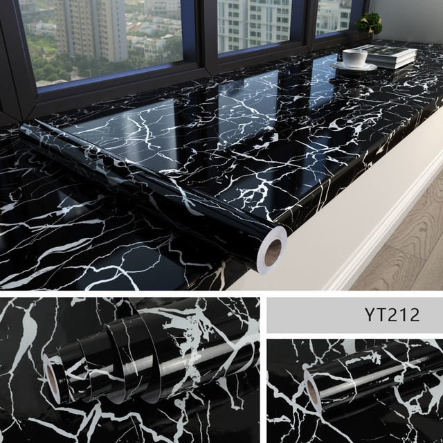 Marble Self-Adhesive Film – Waterproof PVC Vinyl, 60cm Wide, 3D Texture