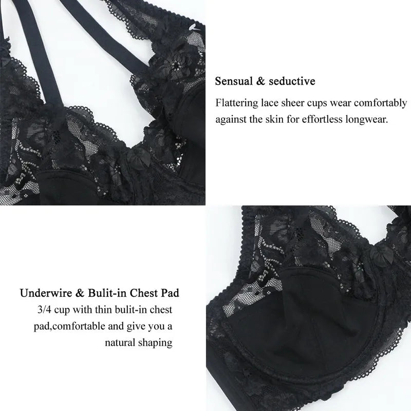 Plus-Size Lace Push-Up Bra - Comfortable Support & Elegant Design for Curvy Figures