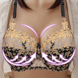 Embroidered Lace Plus-Size Push-Up Bra for Enhanced Support & Style