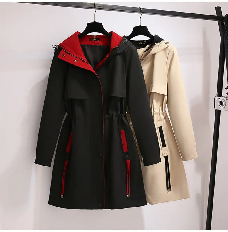 Plus-Size Hooded Windbreaker - Fall Magic Collection for Women