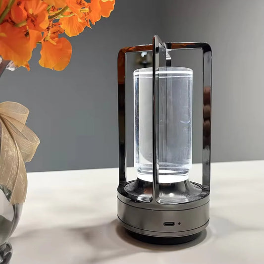 Table Lamp – Metal Cylinder Design, Dimmable LED & Touch Control