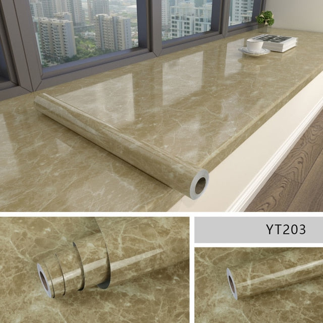 Marble Self-Adhesive Film – Waterproof PVC Vinyl, 60cm Wide, 3D Texture