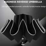 Inverted Reverse Umbrella – 360° Reflective Stripes, UPF 50+ & Automatic Open/Close