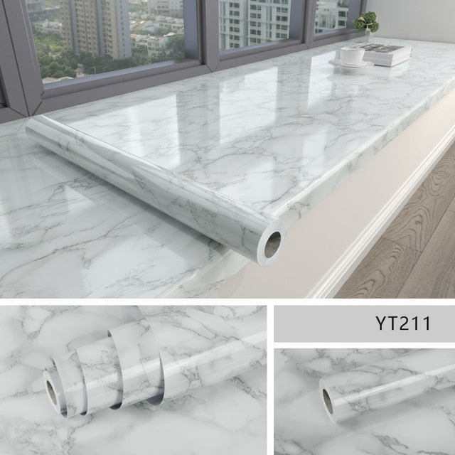 Marble Self-Adhesive Film – Waterproof PVC Vinyl, 60cm Wide, 3D Texture