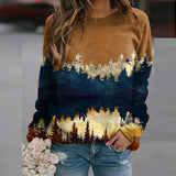 Ladies' sweater with landscape print – Alina - 2
