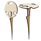 Folding Wine Table – Wood, Bottle Holder & 2 Glass Slots for Picnics