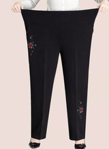 Autumn Magic Plus-Size High-Waisted Embroidered Pants for Women - Stylish & Comfortable