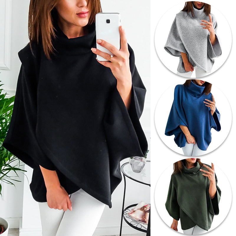 Asymmetrical women's turtleneck sweater – Autumn Magic Mara - 11