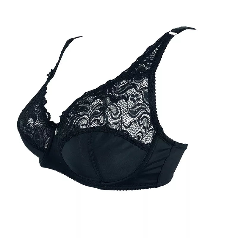 Plus-Size Lace Push-Up Bra - Comfortable Support & Elegant Design for Curvy Figures