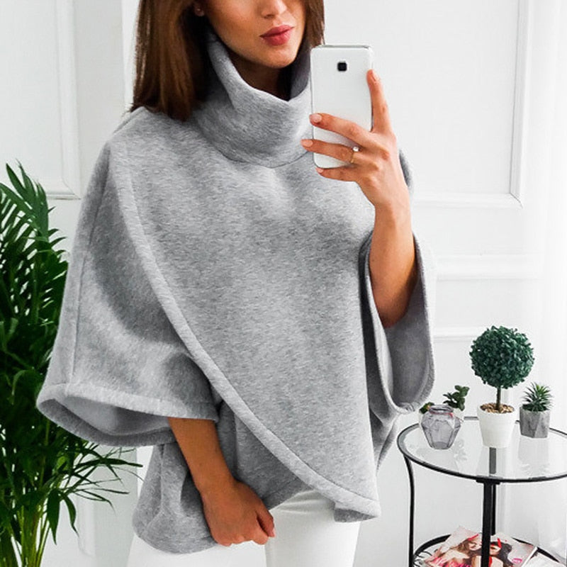Asymmetrical women's turtleneck sweater – Autumn Magic Mara - 12