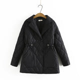 Plus Size Padded Jacket with Autumn Leaves Pattern – Stylish & Cozy Outerwear