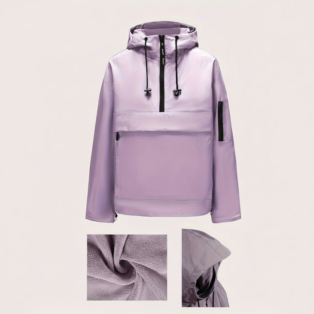 Hooded Jacket Casual Pullover Zipper Pocket