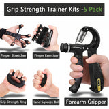 Hand Gripper Forearm Strength Trainer Adjustable Metal Workout Set