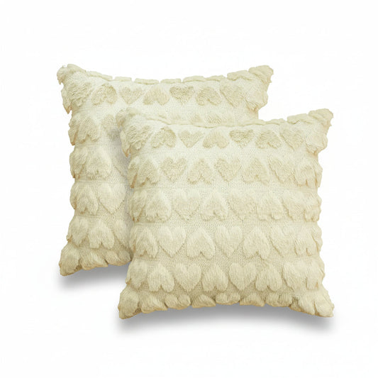 Heart Pattern Pillow Covers – Pink Polyester, Hidden Zipper & Valentine Decor