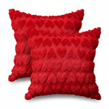 Pillow Covers Heart Pattern Pink Polyester Valentine Throw Covers