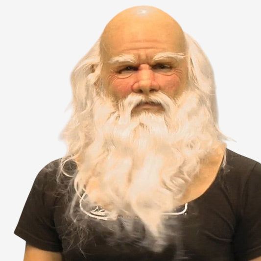 Old Man Character Halloween Mask with Moving Mouth