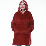 Wearable  Cozy Blanket Hooded Thick Warm Blanket