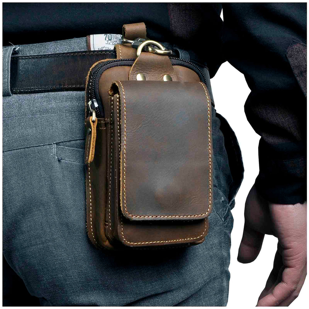 LeatherGuard Pro – Men's Leather Waist Bag