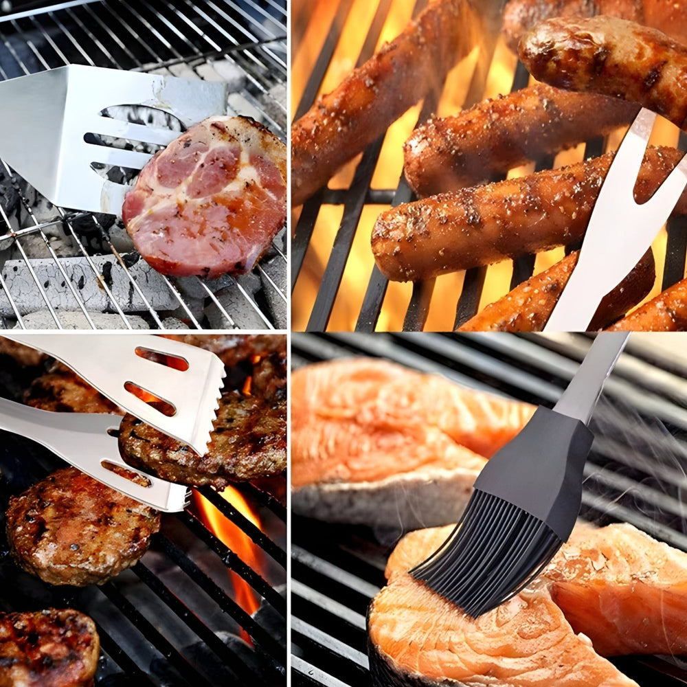 Optimized Product Title: **Edelstahl Grillbesteck Set mit Tragetasche – 3-teilig & 5-teilig – Hochwertiges BBQ Zubehör für Grillliebhaber** 

This title includes relevant keywords for better visibility while highlighting the product's features and appeal.