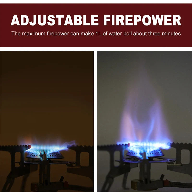 Folding Camping Gas Stove – Stainless Steel, Windproof & Backpacking Burner