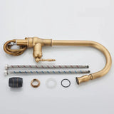 BowLift | VintageTap Antique Brass Kitchen Tap – Retro Style Mixer Faucet with Swivel Spout