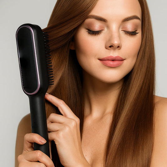 Heated Hair Straightening Comb – Anti-Frizz Coating, Ionic Technology & Auto Shut-Off