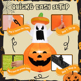 Animated LED Ghost and Pumpkin Inflatable